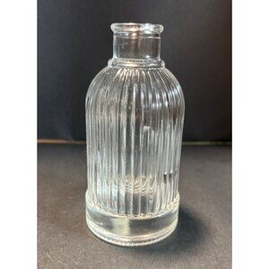 Ribbed Clear Glass Bud Vase